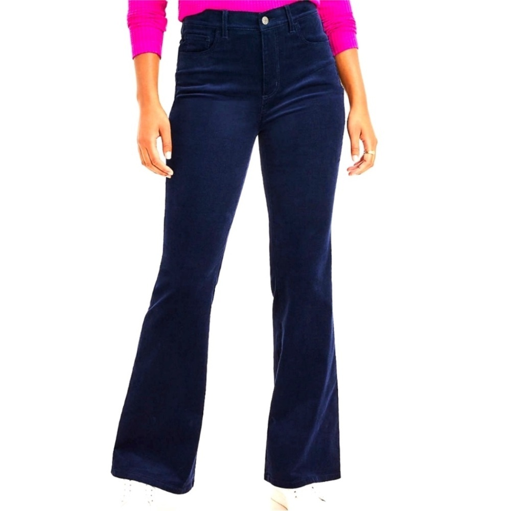 LOFT Curvy Boot Navy Blue Corduroy Cotton Blend Stretch Zip Fly Retro Pants 27